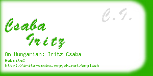 csaba iritz business card